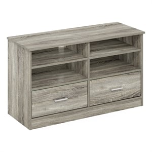 Pemberly Row Contemporary TV Stand with Drawer in French Oak