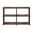 Pemberly Row 3-Tier Double Size Storage Display Rack in Amber Pine/Black