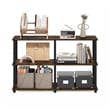 Pemberly Row 3-Tier Double Size Storage Display Rack in Amber Pine/Black