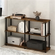 Pemberly Row 3-Tier Double Size Storage Display Rack in Amber Pine/Black