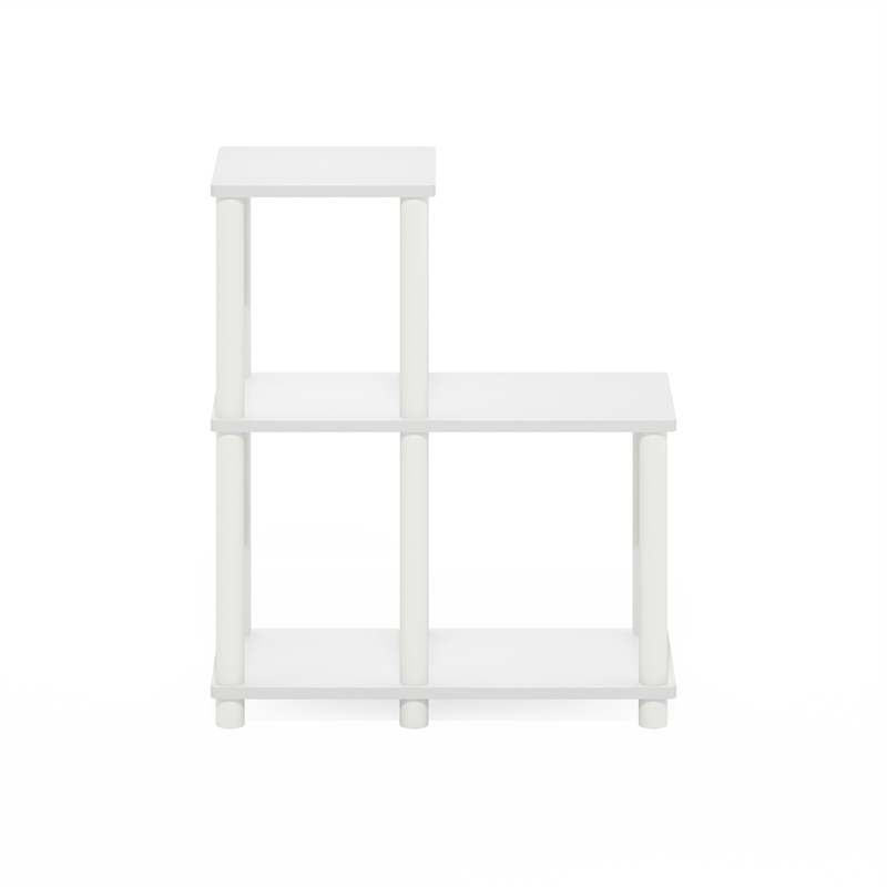 Pemberly Row Contemporary Turn-N-Tube Accent Decorative Shelf in White