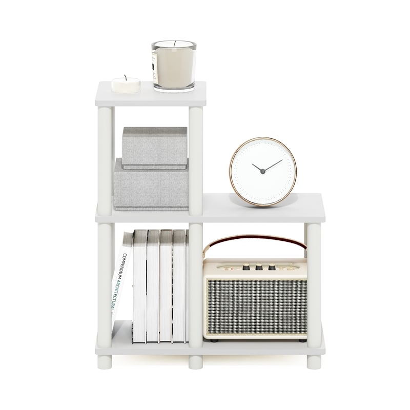 Pemberly Row Contemporary Turn-N-Tube Accent Decorative Shelf in White