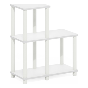 Pemberly Row Contemporary Turn-N-Tube Accent Decorative Shelf in White