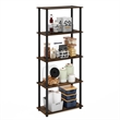 Pemberly Row 5-Tier Multipurpose Shelf Display Rack in Amber Pine/Black