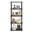 Pemberly Row 5-Tier Multipurpose Shelf Display Rack in Amber Pine/Black