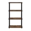 Pemberly Row 4-Tier Multipurpose Shelf Display Rack in Amber Pine/Black