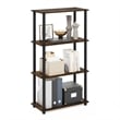 Pemberly Row 4-Tier Multipurpose Shelf Display Rack in Amber Pine/Black