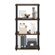 Pemberly Row 4-Tier Multipurpose Shelf Display Rack in Amber Pine/Black