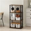 Pemberly Row 4-Tier Multipurpose Shelf Display Rack in Amber Pine/Black