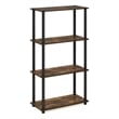 Pemberly Row 4-Tier Multipurpose Shelf Display Rack in Amber Pine/Black