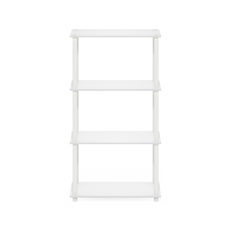 Pemberly Row Turn-N-Tube 4-Tier Multipurpose Shelf Display Rack in White