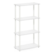 Pemberly Row Turn-N-Tube 4-Tier Multipurpose Shelf Display Rack in White