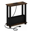 Pemberly Row Turn-S-Tube 2-Tier Slim Side/End Table Amber Pine/Black