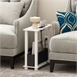 Pemberly Row Turn-S-Tube 2-Tier Slim Side/End Table with White/Black