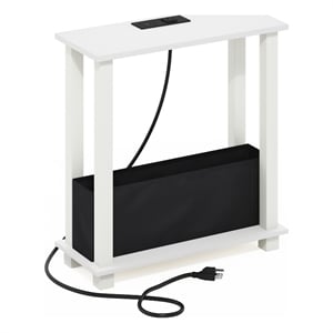 Pemberly Row Turn-S-Tube 2-Tier Slim Side/End Table with White/Black