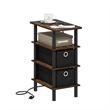 Pemberly Row Turn-N-Tube 4-Tier Side/End Table in Amber Pine/Black