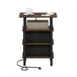 Pemberly Row Turn-N-Tube 4-Tier Side/End Table in Amber Pine/Black