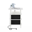 Pemberly Row Turn-N-Tube 4-Tier Side/End Table in White/Black