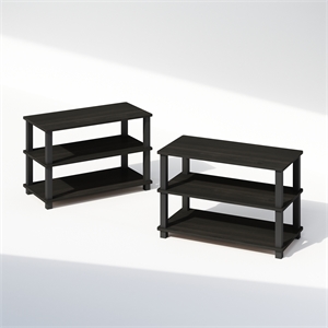 Pemberly Row Turn-S-Tube 3-Tier Stackable Shoe Rack in Espresso Set of 2