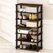 Pemberly Row Turn-S-Tube 4-Tier Shoe Rack in Amber Pine Set of 2