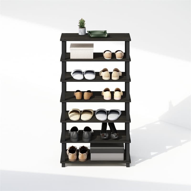 Pemberly Row Turn-S-Tube 4-Tier Shoe Rack in Espresso Set of 2
