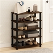 Pemberly Row Turn-S-Tube 3-Tier Stackable Shoe Rack in Amber Pine Set of 2