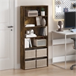 Pemberly Row 6-Tier Open Shelf Bookcase 7x24x53-inches in Amber Pine