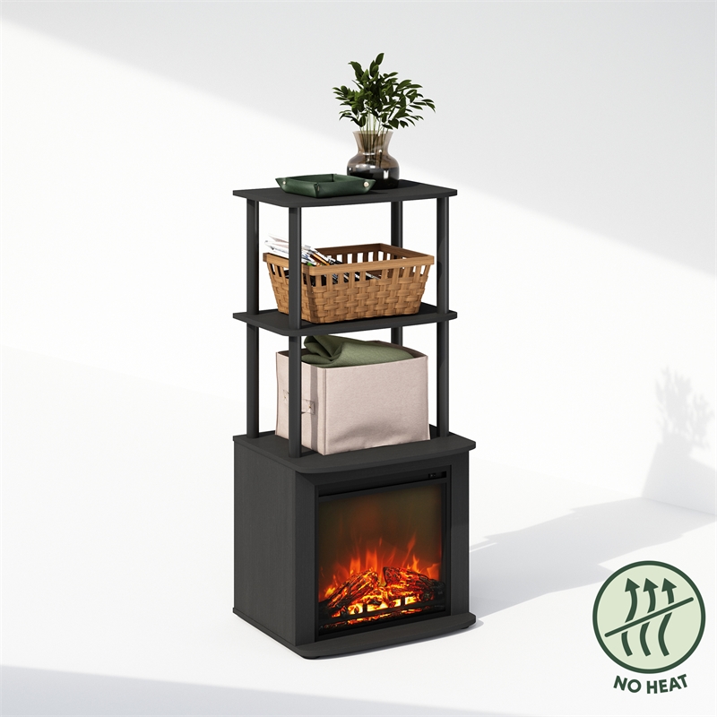 Pemberly Row Turn-N-Tube 2-Tier Tall Side Table Display Rack in Black