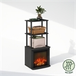Pemberly Row Turn-N-Tube 2-Tier Tall Side Table Display Rack in Black