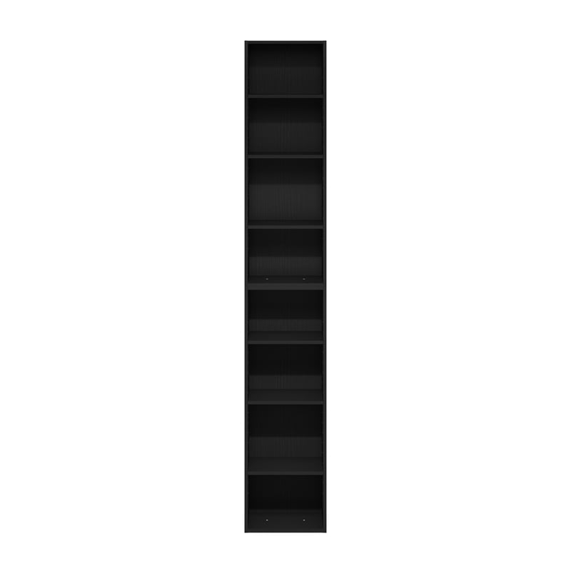 Pemberly Row Contemporary 8-Tier Open Shelf Bookcase in Blackwood