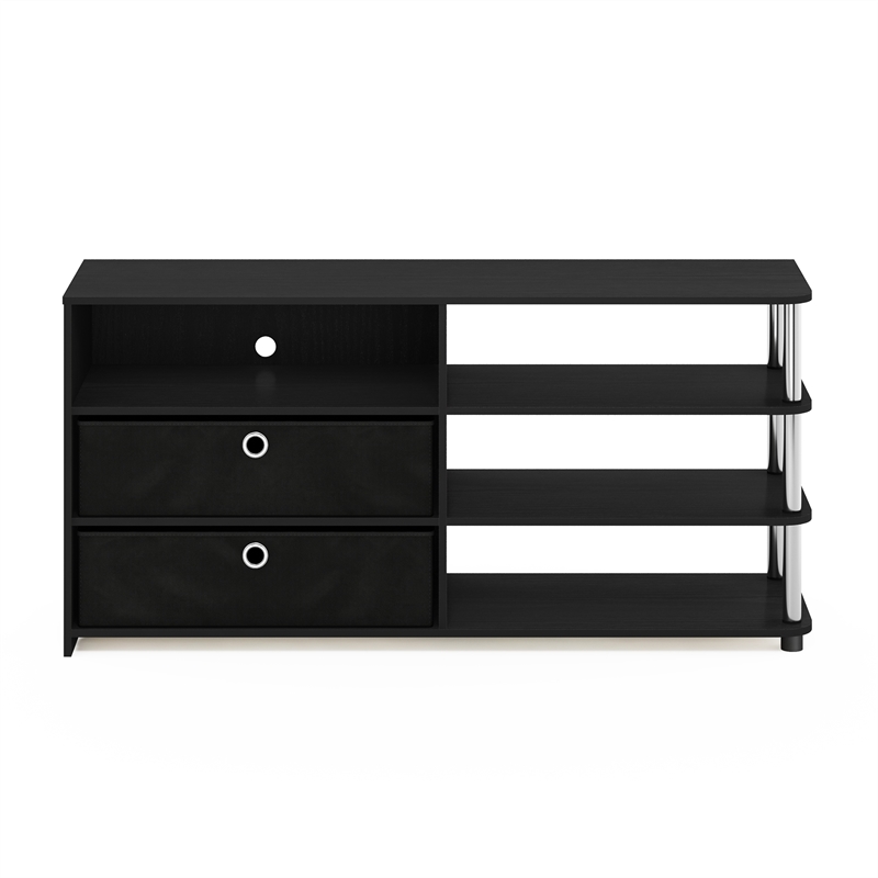 Pemberly Row TV Stand for up to 55-Inch with Stainless Steel Tubes