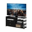 Pemberly Row TV Stand for up to 55-Inch with Stainless Steel Tubes