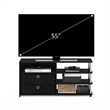 Pemberly Row TV Stand for up to 55-Inch with Stainless Steel Tubes