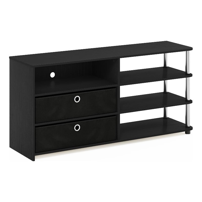 Pemberly Row TV Stand for up to 55-Inch with Stainless Steel Tubes