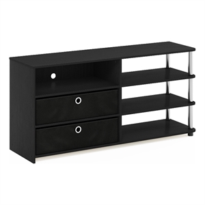 Pemberly Row TV Stand for up to 55-Inch with Stainless Steel Tubes