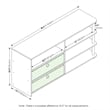 Pemberly Row TV Stand for up to 55-Inch with Stainless Steel Tubes