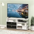 Pemberly Row TV Stand for up to 55-Inch with Stainless Steel Tubes