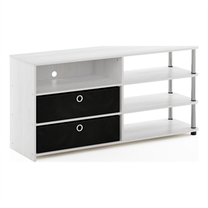 Pemberly Row TV Stand for up to 55-Inch with Stainless Steel Tubes