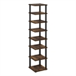 Pemberly Row 8-Tier Vertical Freestanding Shoe Tower in Amber Pine/Black
