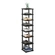 Pemberly Row 8-Tier Vertical Freestanding Shoe Tower in Espresso/Black