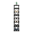 Pemberly Row 8-Tier Vertical Freestanding Shoe Tower in Espresso/Black