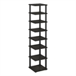 Pemberly Row 8-Tier Vertical Freestanding Shoe Tower in Espresso/Black