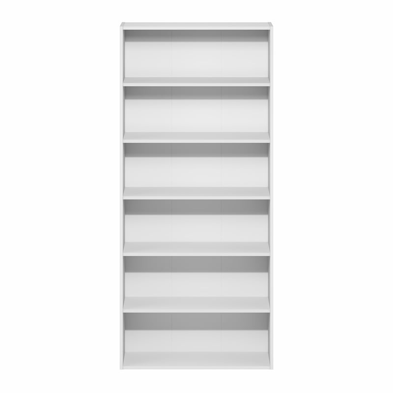 Pemberly Row 6-Tier Open Shelf Bookcase 7x24x53-inches in White