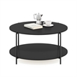 Pemberly Row 2-Tier Modern Round Coffee Table Table with Sturdy Americano/Black