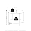 Pemberly Row 2-Tier Modern Round Coffee Table Table with Marble White/Black