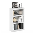 Pemberly Row Contemporary 3-Tier Open Shelf Bookcase in White