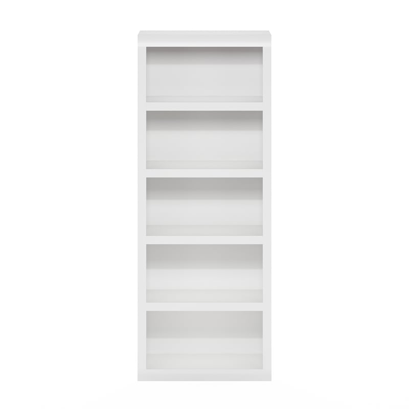 Pemberly Row Contemporary 5-Tier Open Shelf Bookcase in White