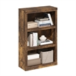 Pemberly Row Contemporary 3-Tier Open Shelf Bookcase in Amber Pine