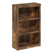 Pemberly Row Contemporary 3-Tier Open Shelf Bookcase in Amber Pine