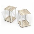 Pemberly Row Contemporary End Table in Set of Two in Light Oak/White